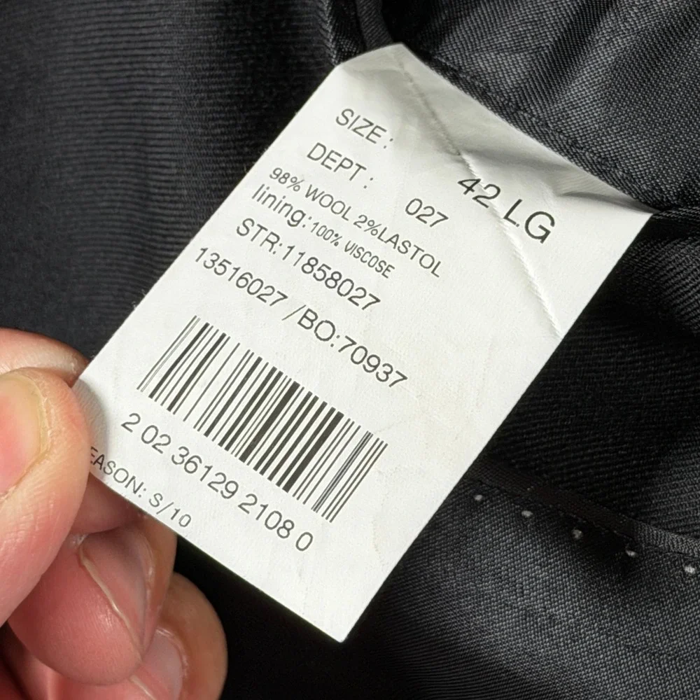 Brooks Brothers 346 Men Black Wool Stretch Blazer Jacket 42L Two Button 13516027